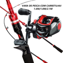 Vara de pesca com carretilha 1.8M Vara De Pesca Carretel Kit Completo Com Alta Velocidade Max Drag 30KG~